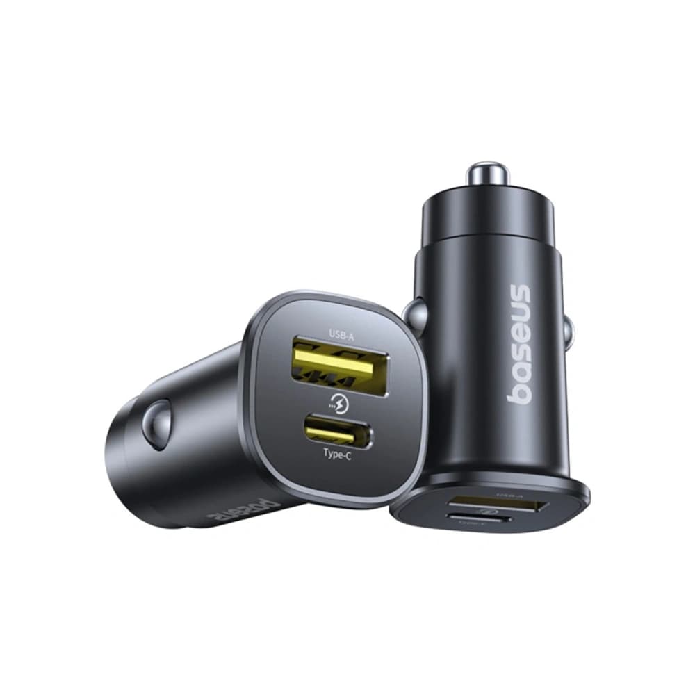 Baseus GoTrip USB-A, USB-C 30W fekete autós töltő - 1