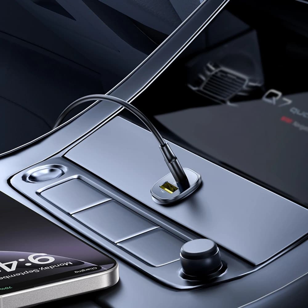 Baseus GoTrip USB-A, USB-C 30W fekete autós töltő - 5