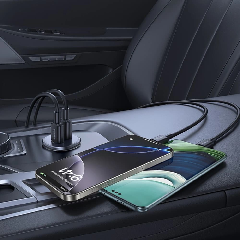 Baseus GoTrip USB-A, USB-C 30W fekete autós töltő - 6