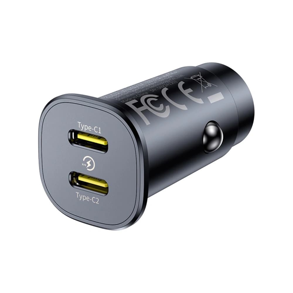 Baseus GoTrip 2xUSB-C 30W fekete autós töltő - 4