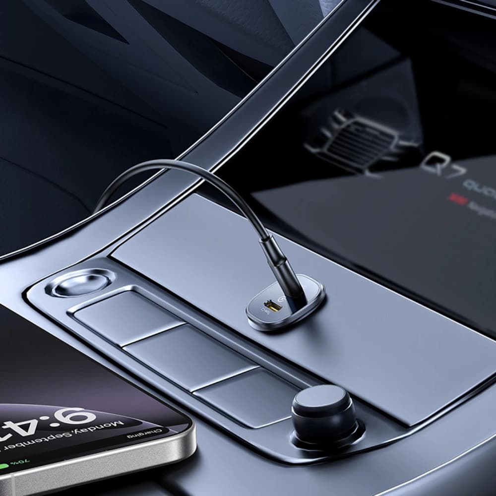 Baseus GoTrip 2xUSB-C 30W fekete autós töltő - 7