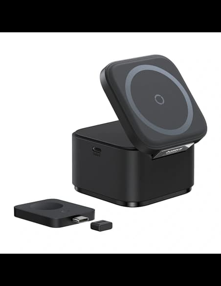 Baseus MagPro 3-in-1 25W MagSafe induktive Ladestation für Telefon / Smartwatch / Kopfhörer schwarz