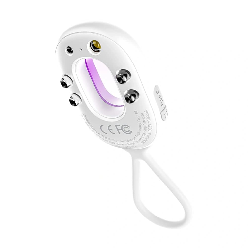 Baseus Heyo Series II hidden camera detector with alarm and mini flashlight + Baseus Simple USB-A / USB-C white cable - 2