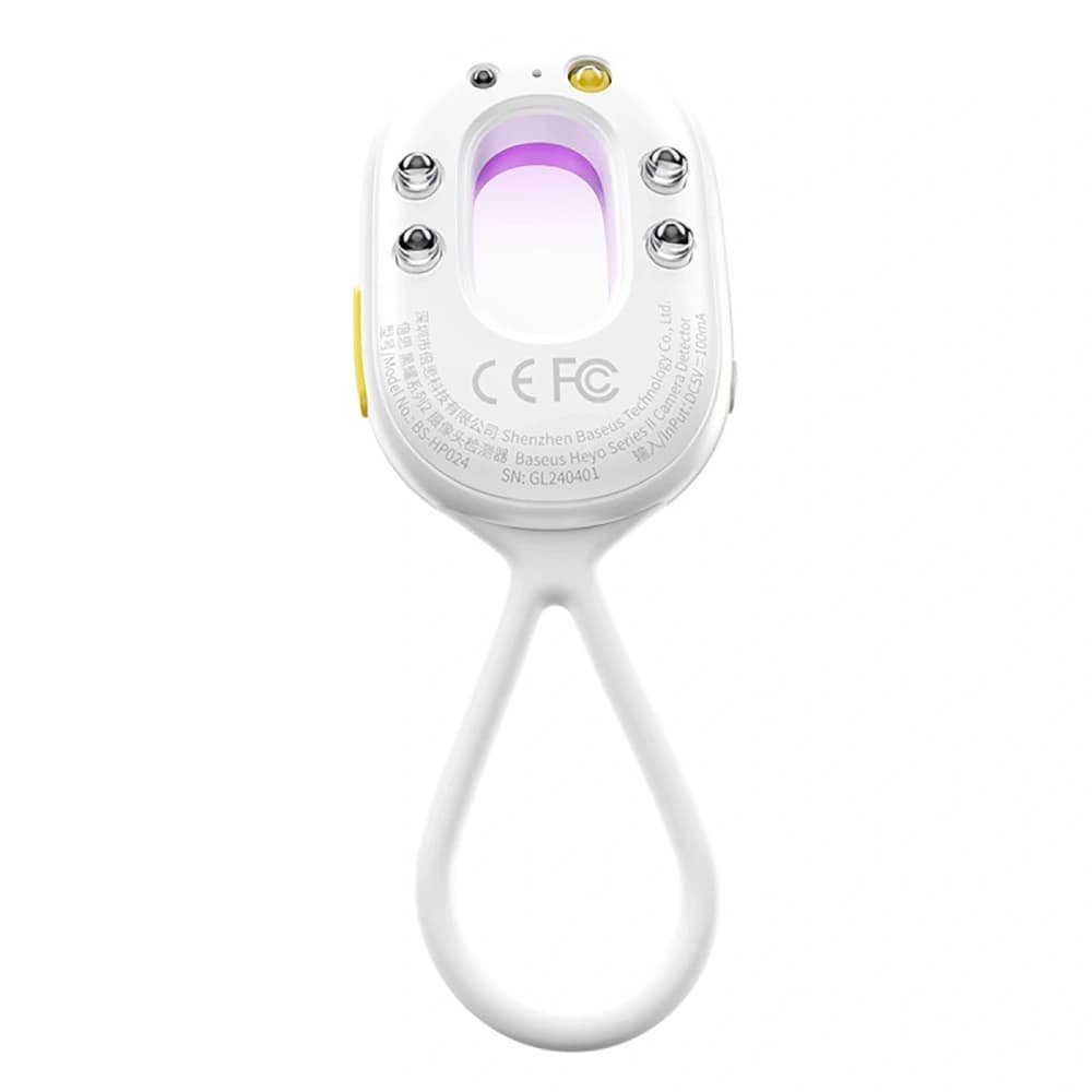 Baseus Heyo Series II hidden camera detector with alarm and mini flashlight + Baseus Simple USB-A / USB-C white cable - 3
