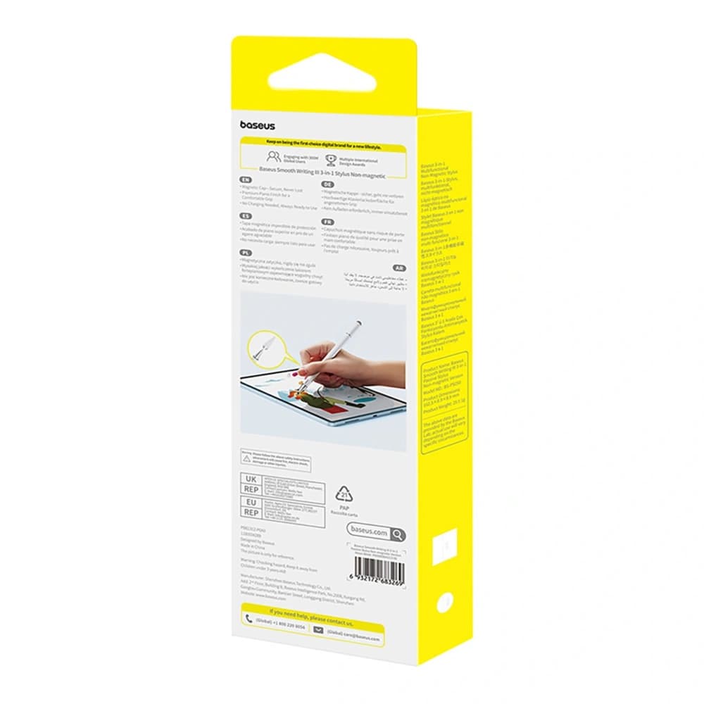 Stylus pasiv Baseus Smooth Writing III 3w1 versiune magnetică albă - 7