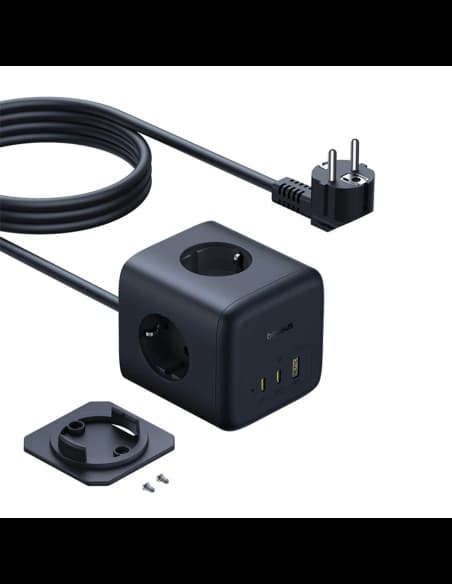 Kostka / listwa zasilająca Baseus EnerFill FA11 AC / USB-A 18W, USB-C 67W, 3xAC 1.5m czarna