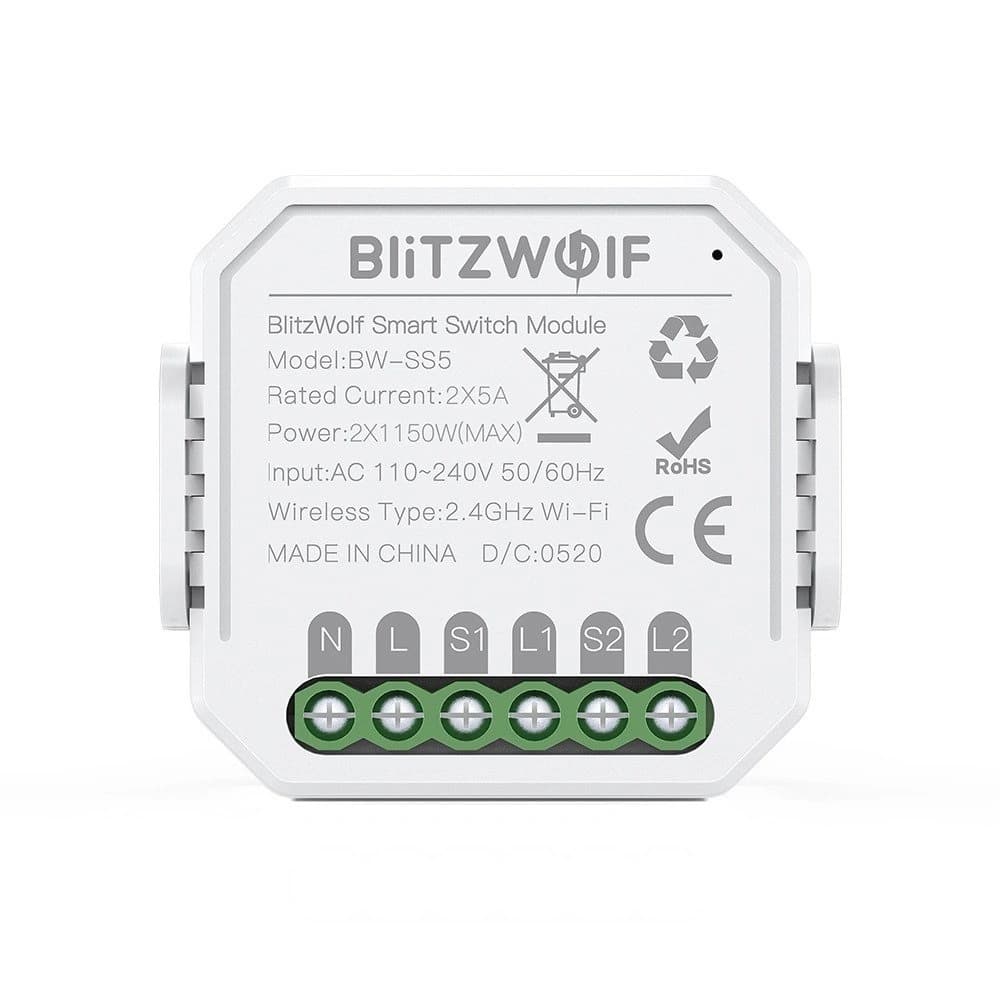 Inteligentní WiFi přepínač BlitzWolf BW-SS5 (2-kanálový)