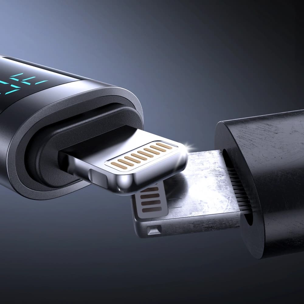 Cablu Joyroom S-A16 Pro Prism Series USB-C / Lightning 30W cu display 1.2m negru - 5