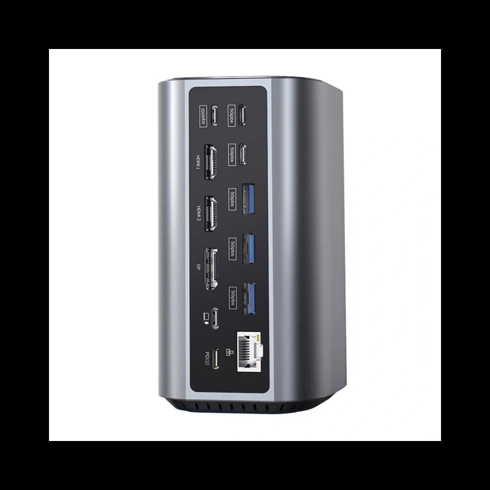 Dokovací stanice 17v1 Blitzwolf BW-TH15 2xHDMI+DisplayPort+4xUSB-C+3xUSB-A 3.0+USB-A 3.1+USB-C 3.2+USB-C PD+RJ45+micro SD+SD+3.5mm - 6