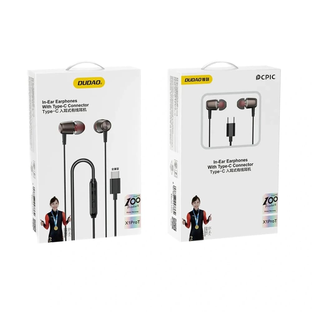 Căști in-ear Dudao X1PROT USB-C 1.2m negre - 2