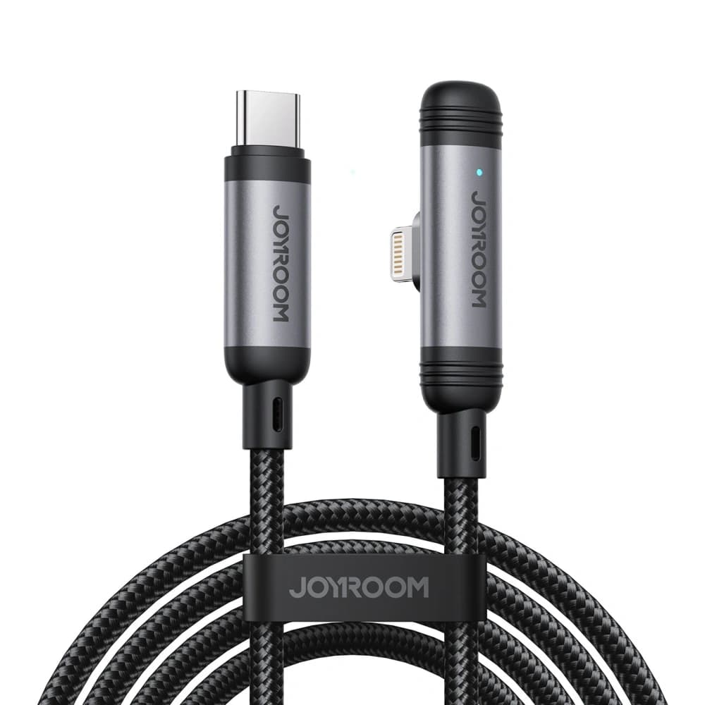 Joyroom S-A56 EnjoyX Sorozat 90° USB-C / Lightning 30W 1.2m fekete kábel - 1