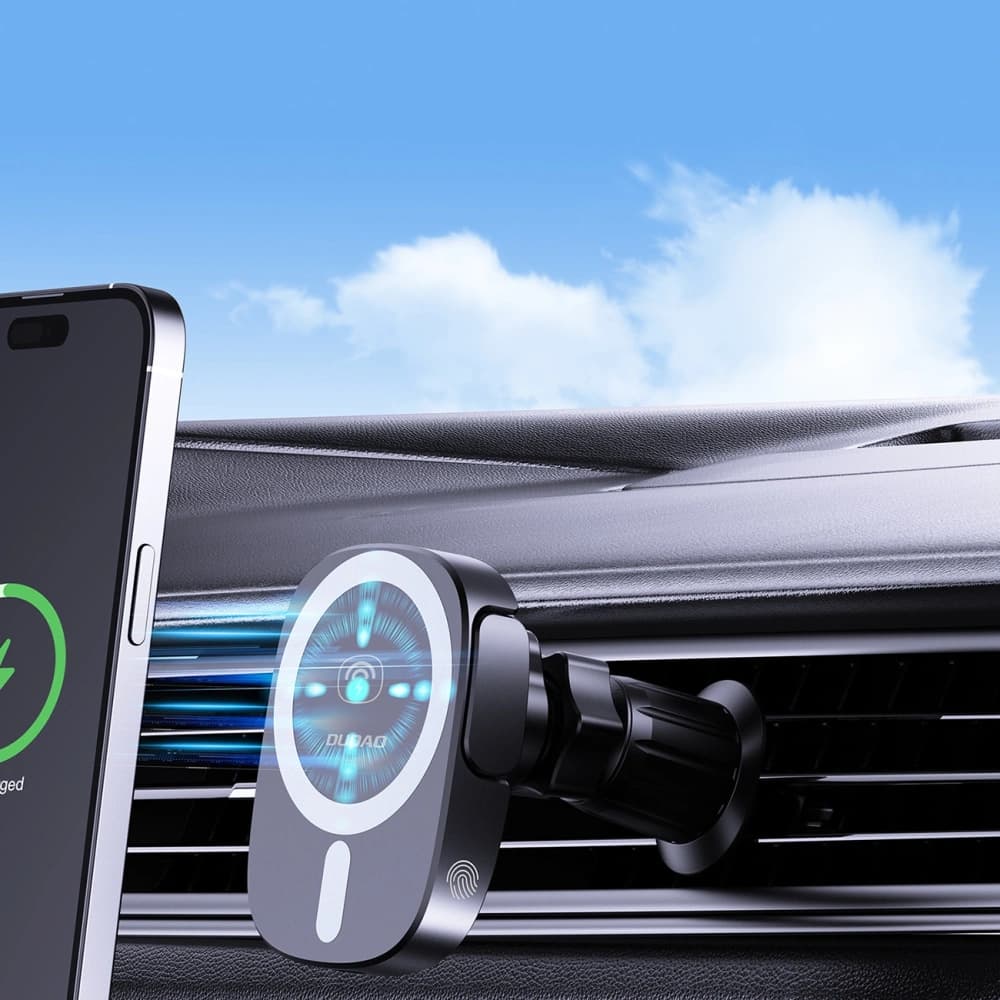 Suport auto cu încărcător wireless de 15W pentru grila de ventilație / bord Dudao FW11 negru - 5