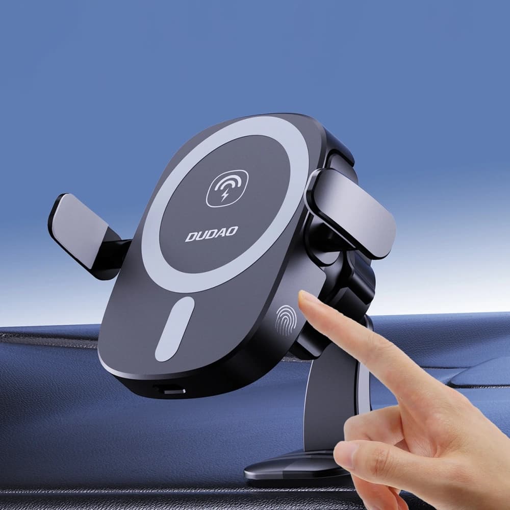 Suport auto cu încărcător wireless de 15W pentru grila de ventilație / bord Dudao FW11 negru - 9