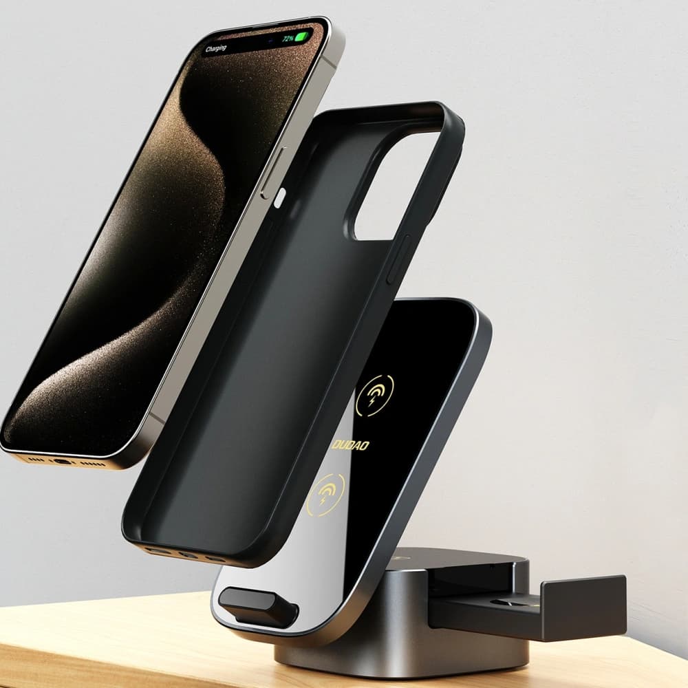 Drahtloses Ladegerät Dudao A11Pro+ 15W 3in1 für Telefon / Smartwatch / Kopfhörer schwarz - 7