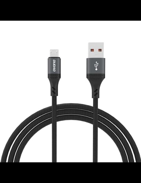 Dudao L3SM USB-A / MicroUSB 3A 1.2m fekete fonott kábel