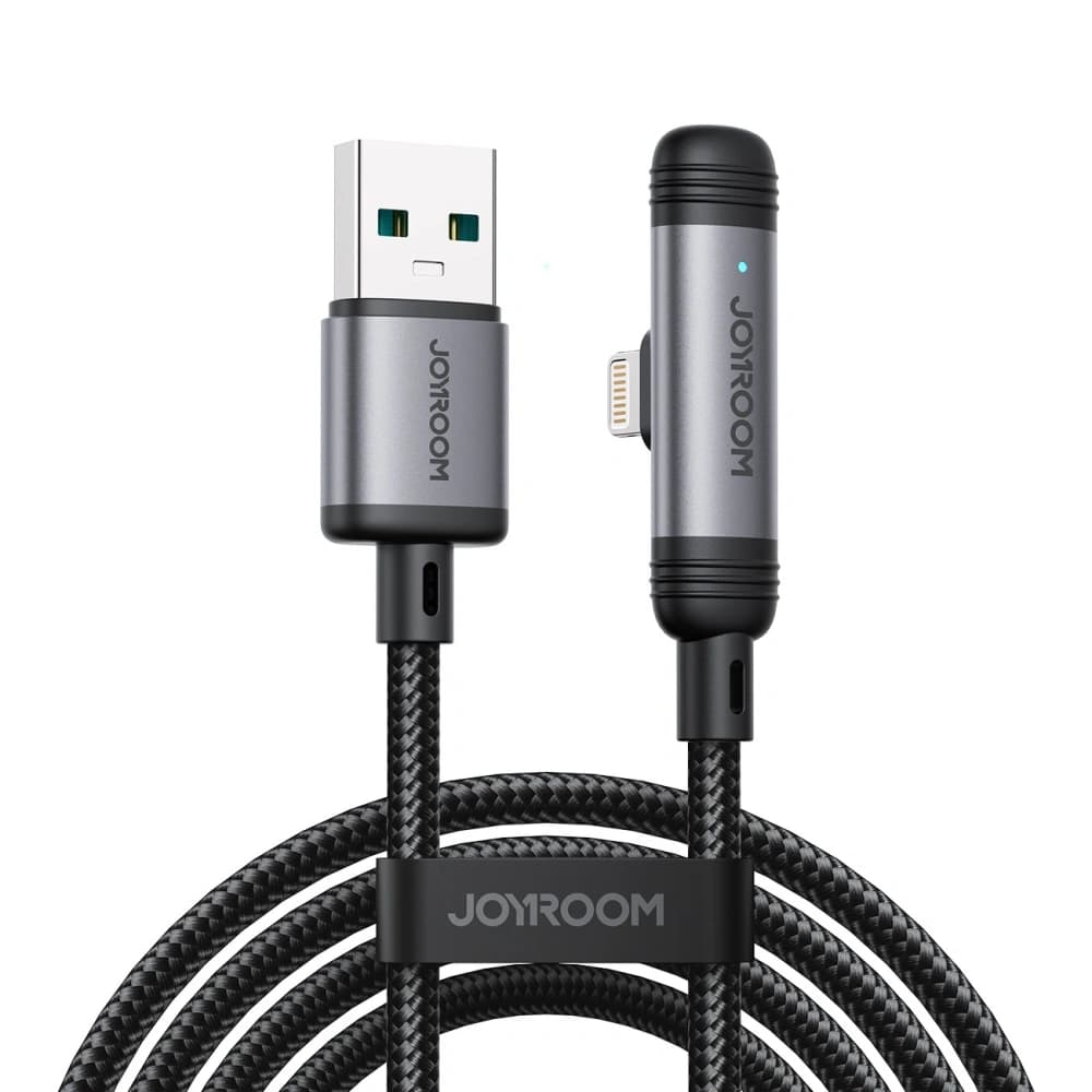 Joyroom S-A56 EnjoyX sorozat 90° USB-A / Lightning 3A 1.2m fekete kábel - 1