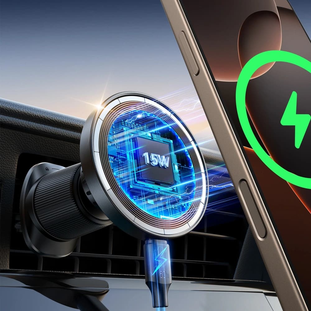 Suport auto cu încărcător wireless pentru bord / pentru grilaj Joyroom JR-ZS502 MagSafe negru - 7