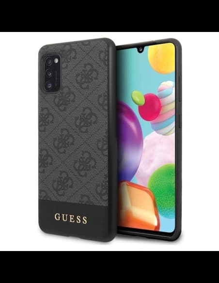 Etui Guess GUHCA41G4GLGR Samsung Galaxy A41 šedé/hard case 4G Stripe Collection