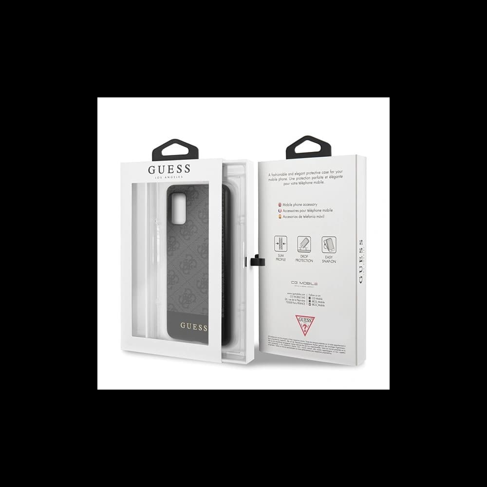 Etui Guess GUHCA41G4GLGR Samsung Galaxy A41 šedé/hard case 4G Stripe Collection - 7