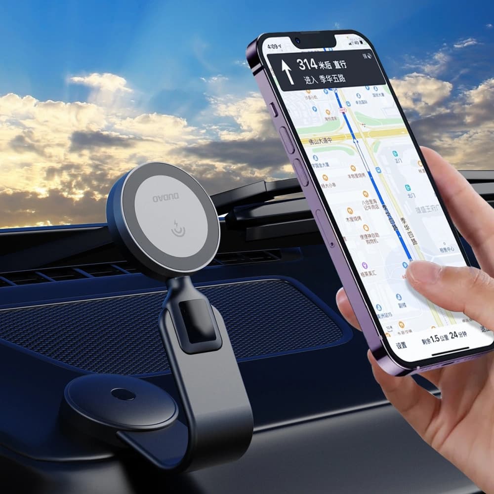 Dudao F21 Pro 15W MagSafe Black Car Charger with Induction Charger for Dashboard - 3