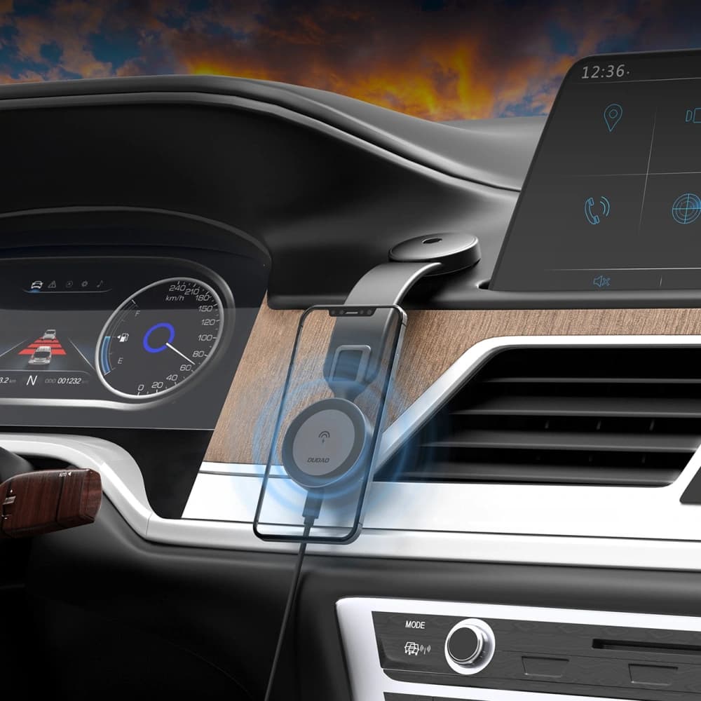 Dudao F21 Pro 15W MagSafe Black Car Charger with Induction Charger for Dashboard - 4