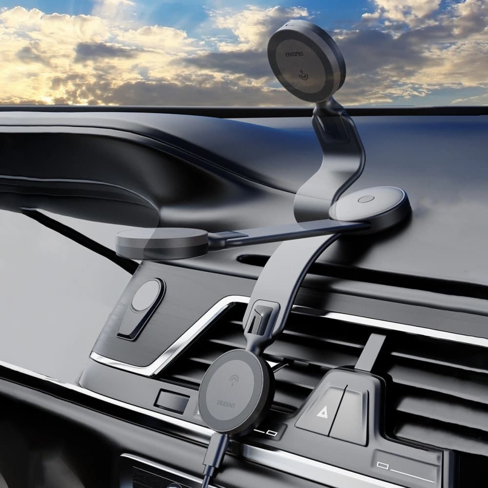 Dudao F21 Pro 15W MagSafe Black Car Charger with Induction Charger for Dashboard - 6