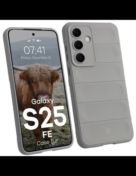 Pancerne etui Bizon Case Tur do Samsung Galaxy S25 FE jasnoszare
