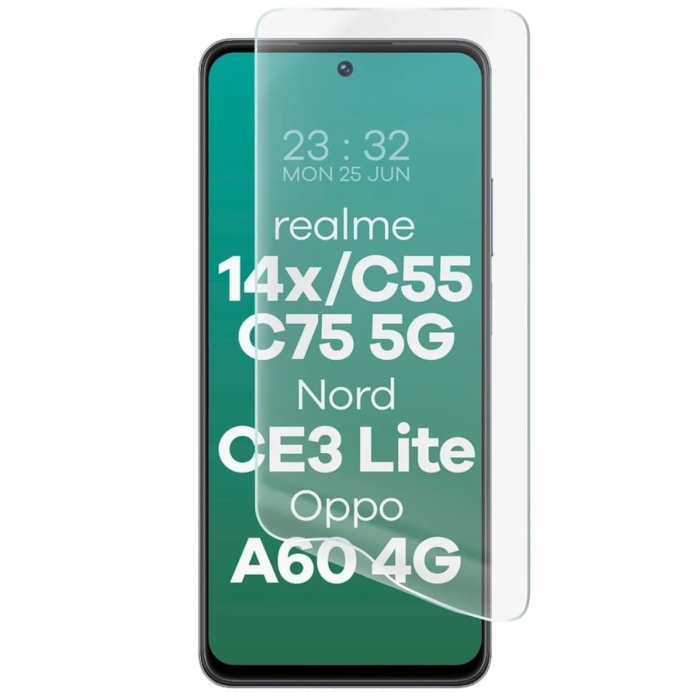 Folie hidrogel pentru ecran Bizon Glass Hydrogel Front pentru Realme 14x 5G / C55 / C75 / OnePlus Nord CE 3 Lite / Oppo A60 4G - 5
