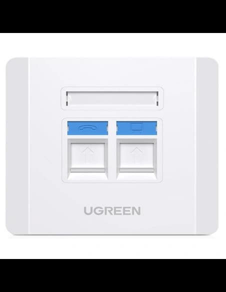 UGREEN NW144 dupla RJ45 + RJ11 falba építhető aljzat
