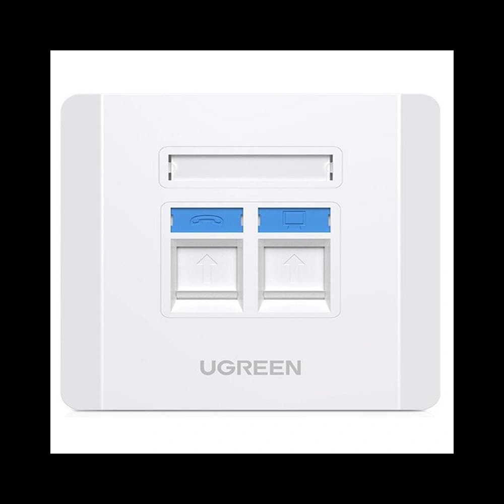 UGREEN NW144 dupla RJ45 + RJ11 falba építhető aljzat