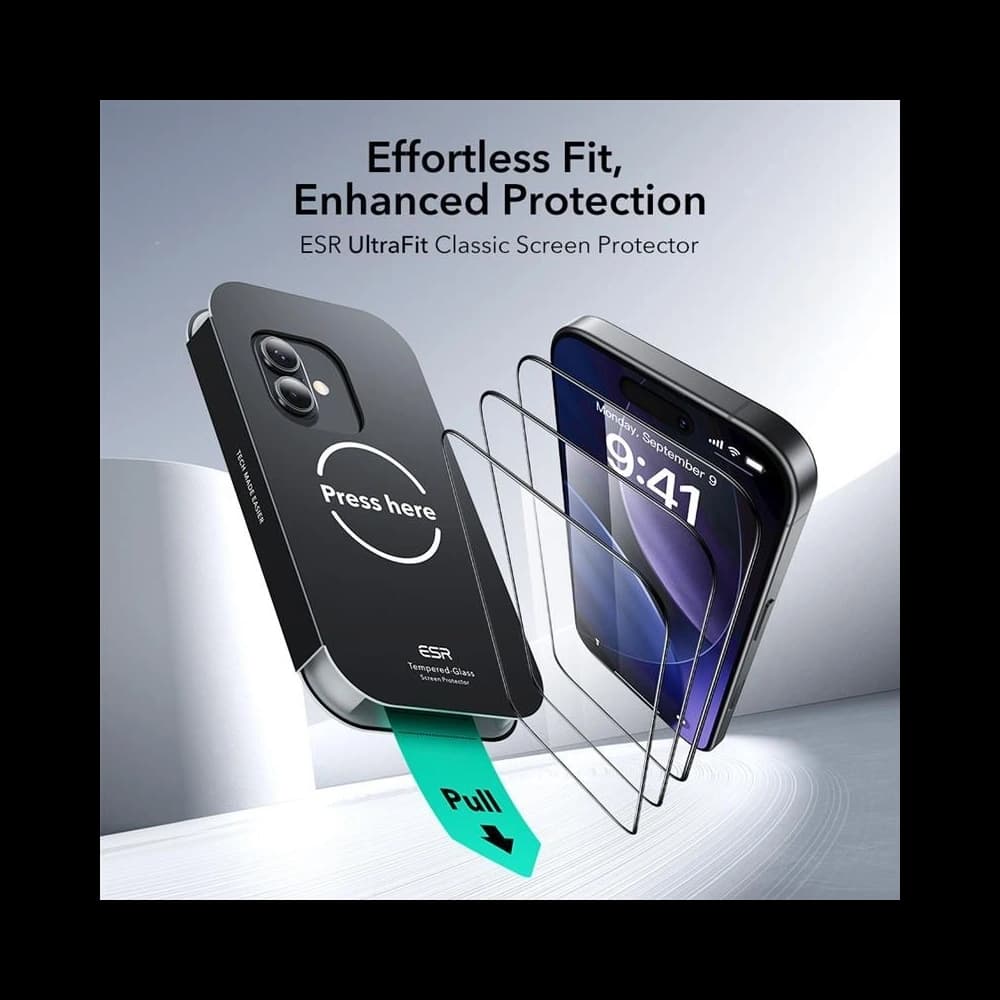 ESR Ultrafit Tempered Glass for Apple iPhone 16 Pro / 17 Clear [2 PACK] - 2