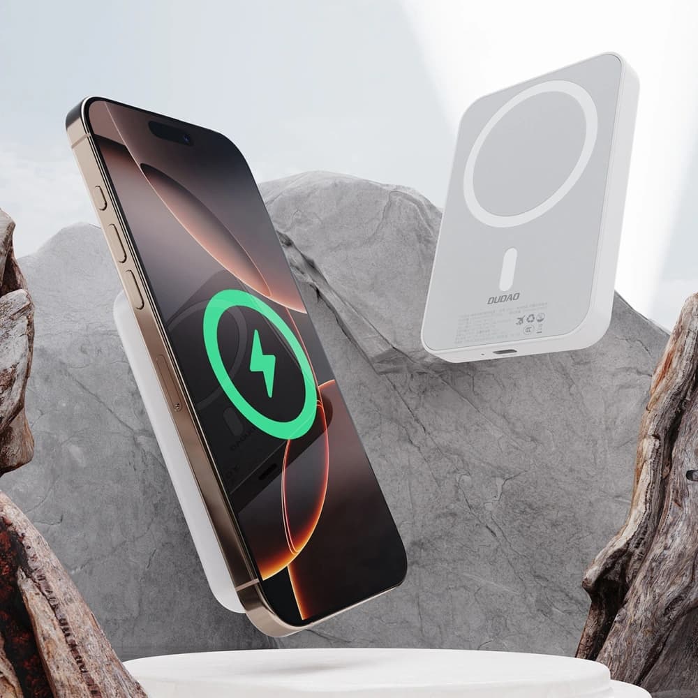 Powerbank wireless Dudao K26 10000mAh 20W USB-A / USB-C / MagSafe alb - 5
