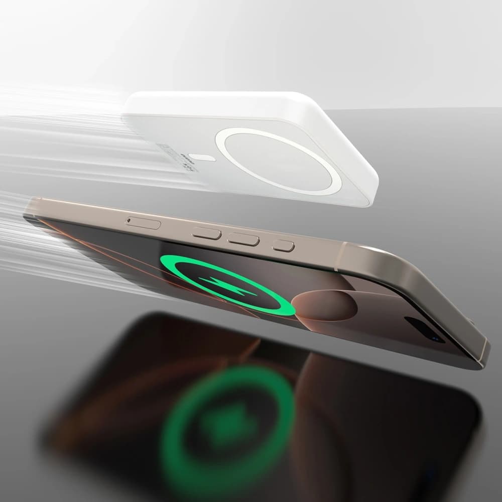 Powerbank wireless Dudao K26 10000mAh 20W USB-A / USB-C / MagSafe alb - 7