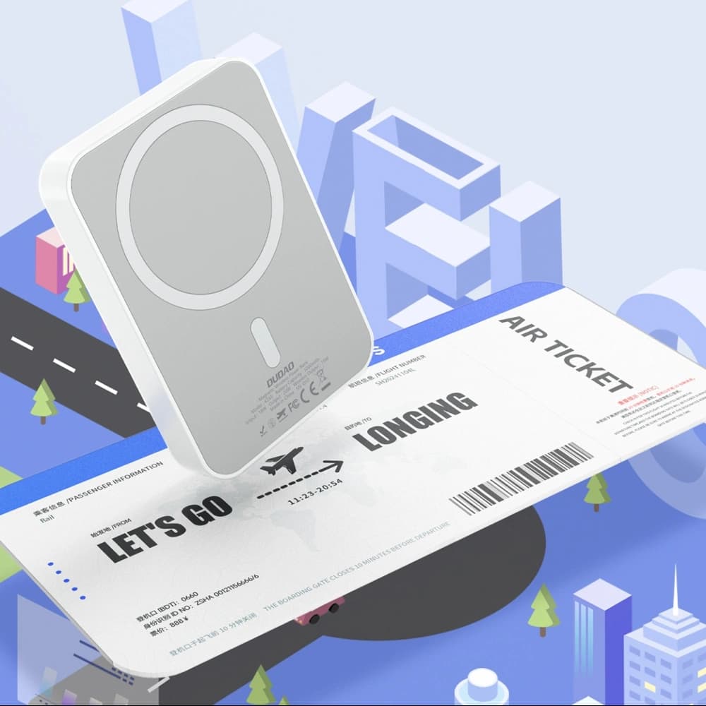 Powerbank wireless Dudao K26 10000mAh 20W USB-A / USB-C / MagSafe alb - 9