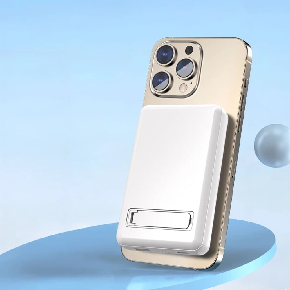 Powerbank wireless Dudao K14S+ 10000mAh 20W USB-A / USB-C / MagSafe cu suport alb - 5