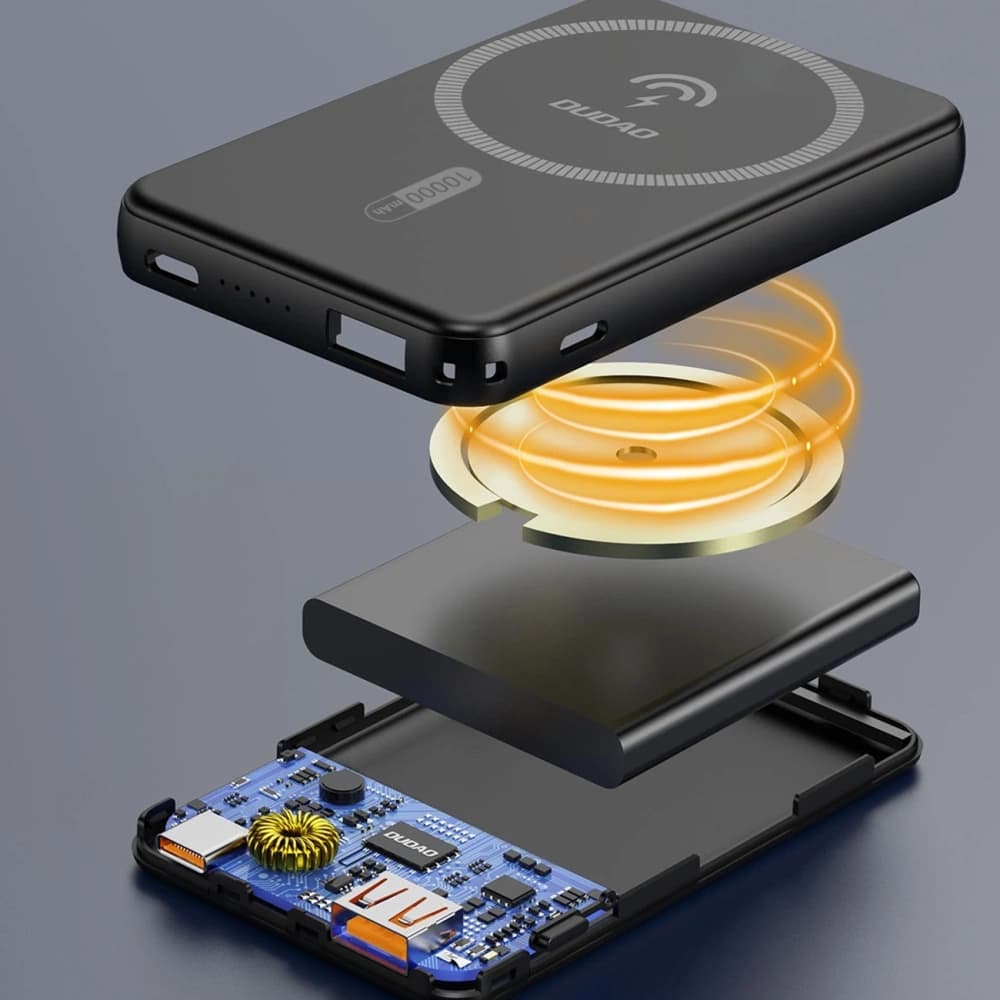 Powerbank wireless Dudao K14S+ 10000mAh 20W USB-A / USB-C / MagSafe cu suport negru - 2