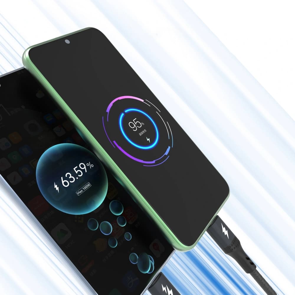 Dudao L3E 3w1 60W USB-A / MicroUSB, USB-C, Lightning 1.2m fekete kábel - 3