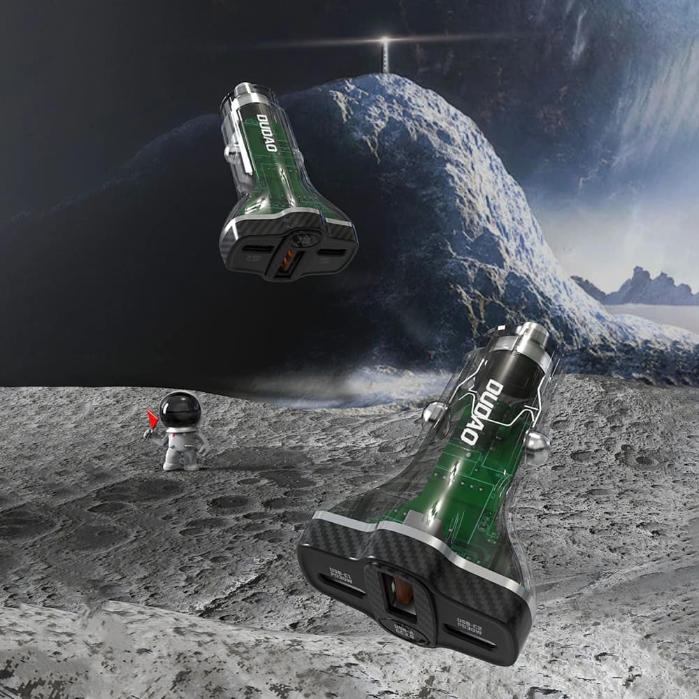 Dudao R78 78W USB-C PD autós töltő, 2xUSB-A QC fekete - 4