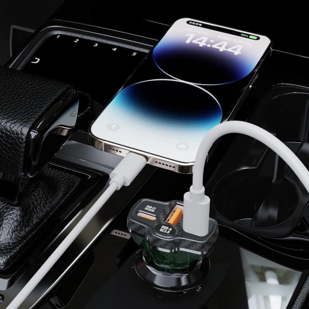 Dudao R78 78W USB-C PD autós töltő, 2xUSB-A QC fekete - 7