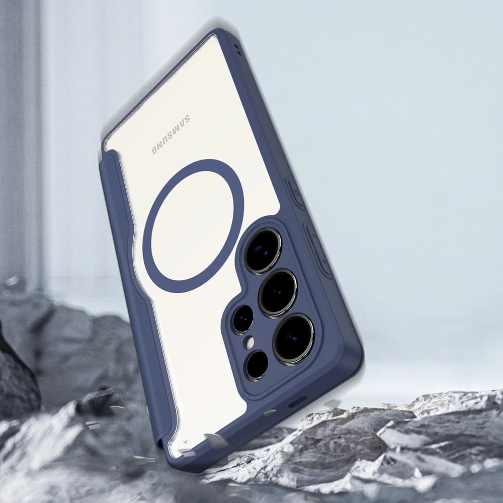 Etui s klopou Dux Ducis Skin X Pro MagSafe pro Samsung Galaxy S25 Ultra modré - 3