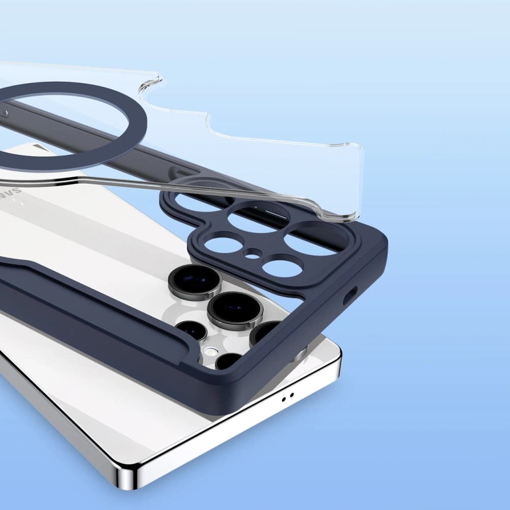 Etui s klopou Dux Ducis Skin X Pro MagSafe pro Samsung Galaxy S25 Ultra modré - 5