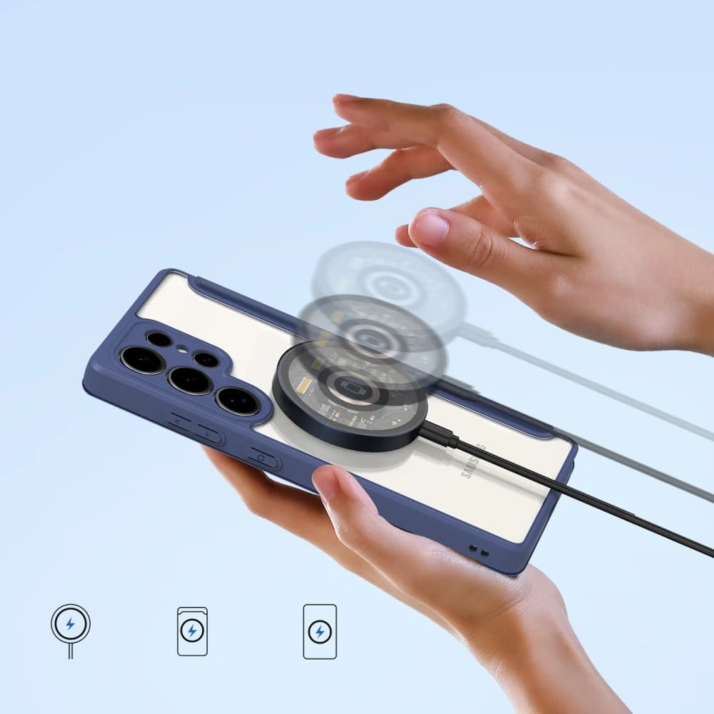 Etui s klopou Dux Ducis Skin X Pro MagSafe pro Samsung Galaxy S25 Ultra modré - 12