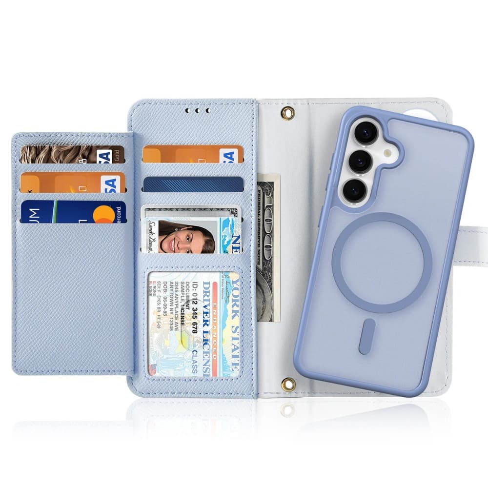 Dux Ducis Lawa Flip Case for Samsung Galaxy S25 with detachable magnetic wallet blue - 12