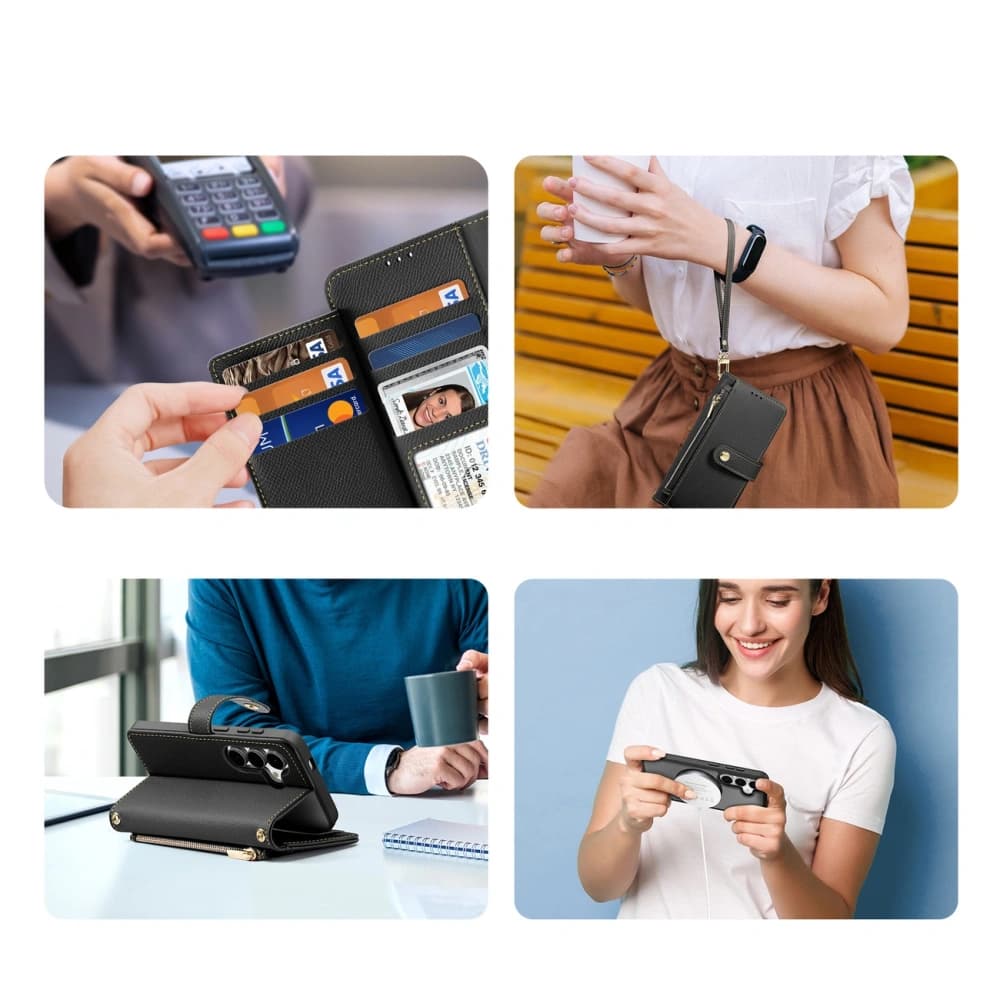 Etui s klopnou Dux Ducis Lawa pro Samsung Galaxy S25+ Plus s odnímatelnou magnetickou peněženkou černé - 6