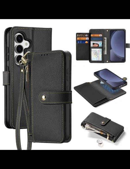 Dux Ducis Lawa Flip Case for Samsung Galaxy S25+ Plus with detachable magnetic wallet black