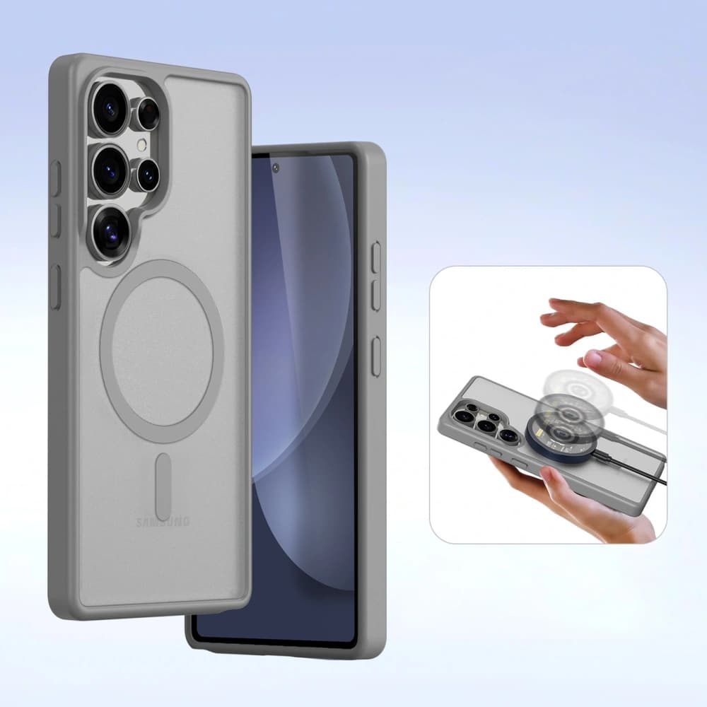 Dux Ducis Lawa Flip Case for Samsung Galaxy S25 Ultra with Detachable Magnetic Wallet Gray - 7