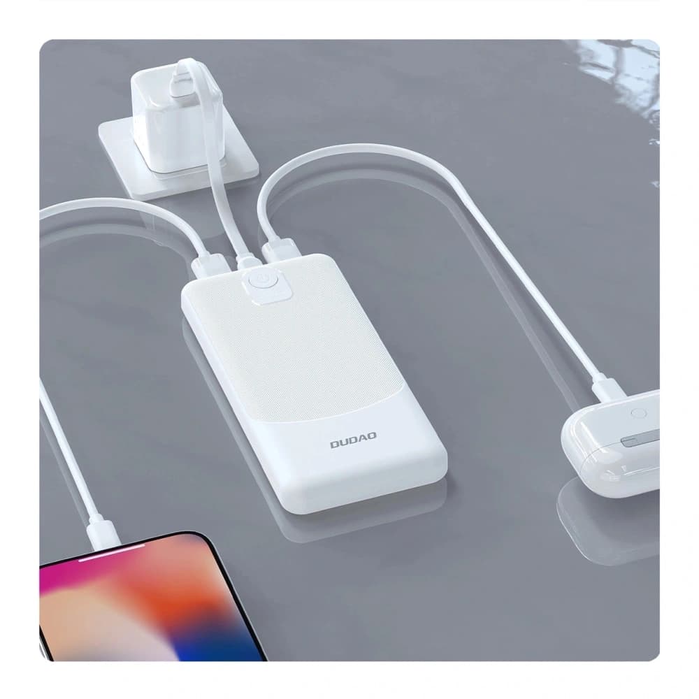 Dudao K10Pro Power Bank 2.4A 20000mAh 2xUSB-A white - 2