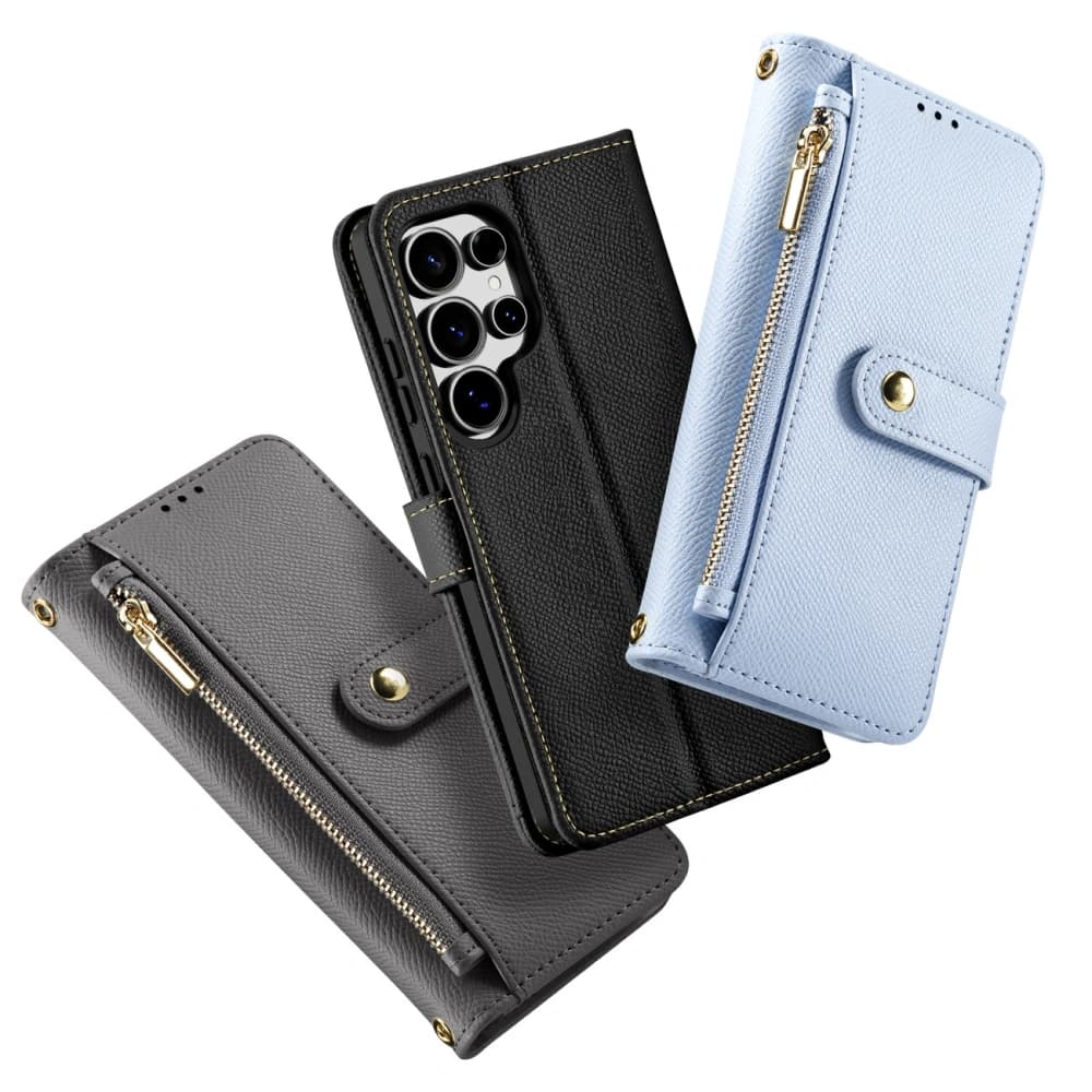 Dux Ducis Lawa Flip Case for Samsung Galaxy S25 Ultra with Detachable Magnetic Wallet Gray - 11