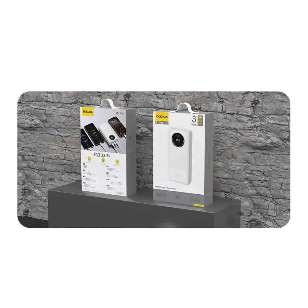 Powerbank Dudao K12Pro 22.5W PD 20000mAh USB-A, USB-C alb - 5