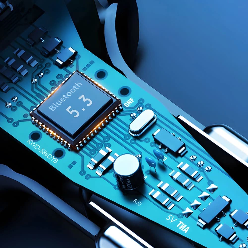 Transmițător Dudao R2 PRO+ 2xUSB-A, USB-C PD 25W Bluetooth 5.3 RGB negru-argintiu - 6